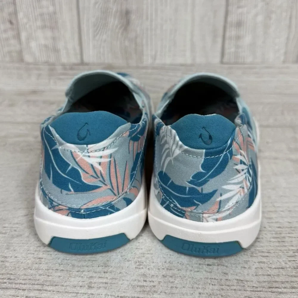 OLUKAI Lae'ahi Pa'i Slip On Shoes Swell/Aloha Men’s Size 10.5 Blue White Tropic
